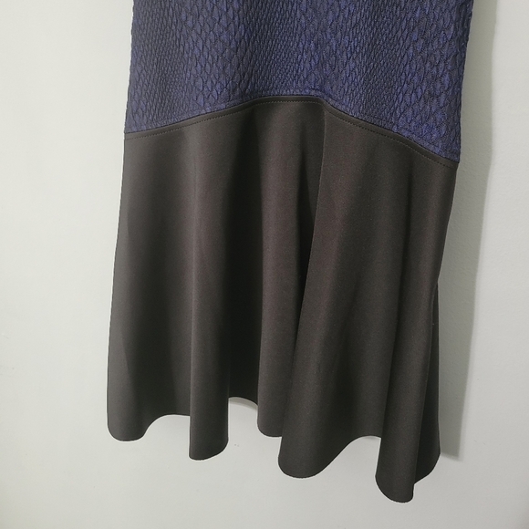 Rebecca Taylor Cobalt Blue V Neck Snake Jacquard Mini Dress - Picture 5 of 13